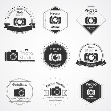 Camera logo outline pack, Hipster & retro