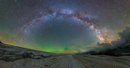 Fototapeta na wymiar Milky Way arc from Mount Elbrus at 4000 m
