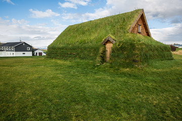 Grass Church Near Skalholt Cathedral - South, Iceland