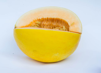 Honey dew melon on isolated white background