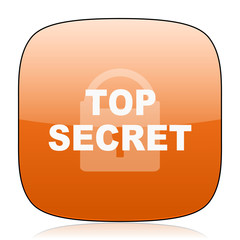 top seret orange square web design glossy icon
