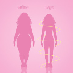 girl before and after diet