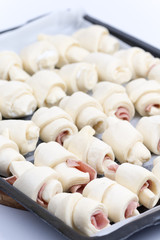 Bakery rolls prepared for baking