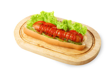 American food - hot dog with lettuce