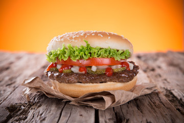 Close-up of home made burgers