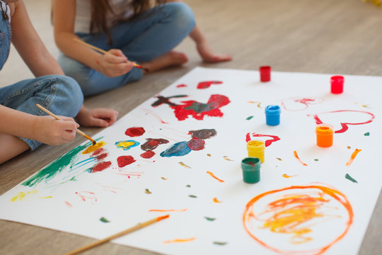 bright children's drawing paints