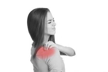 Woman with shoulder pain