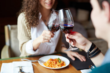 Couple toasting
