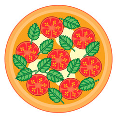 Margherita pizza vector illustration