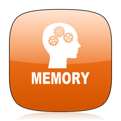 memory orange square web design glossy icon