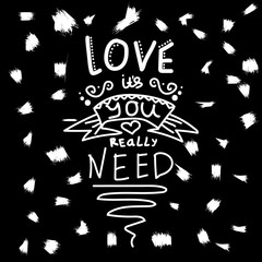 Love is all you need
Designer label in retro style all you need is love doodle drawn style
