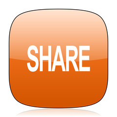 share orange square web design glossy icon