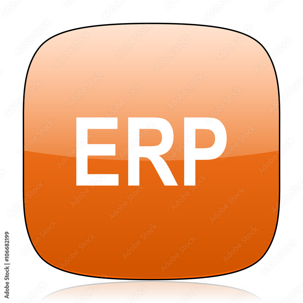Poster erp orange square web design glossy icon