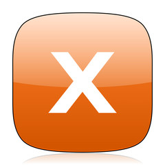 Obraz premium cancel orange square web design glossy icon