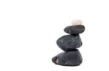 Set of sea stones on white background