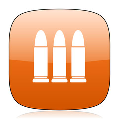 ammunition orange square web design glossy icon