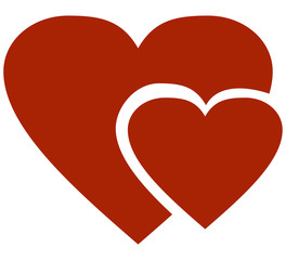 Two hearts vector icon