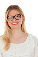 Obraz premium Blonde girl with black glasses