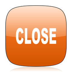 close orange square web design glossy icon