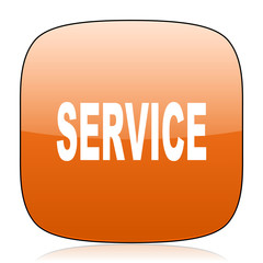 service orange square web design glossy icon