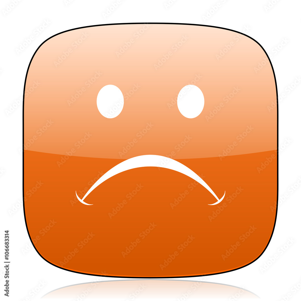 Poster cry orange square web design glossy icon