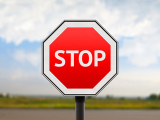 Stop road red sign