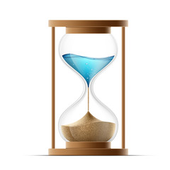 Icon hourglass with the sand and water. Global warming and arid