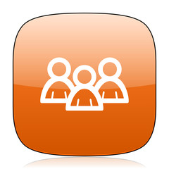 forum orange square web design glossy icon