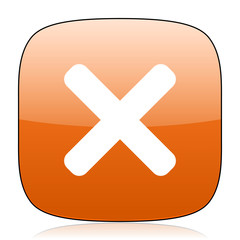 cancel orange square web design glossy icon