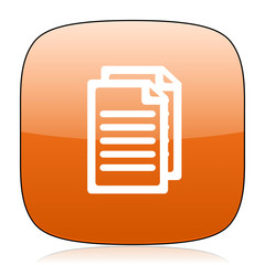 document orange square web design glossy icon