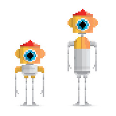 pixel style robot set