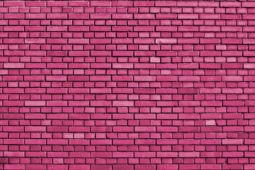 Fototapeta na wymiar fuchsia rose colored brick wall background