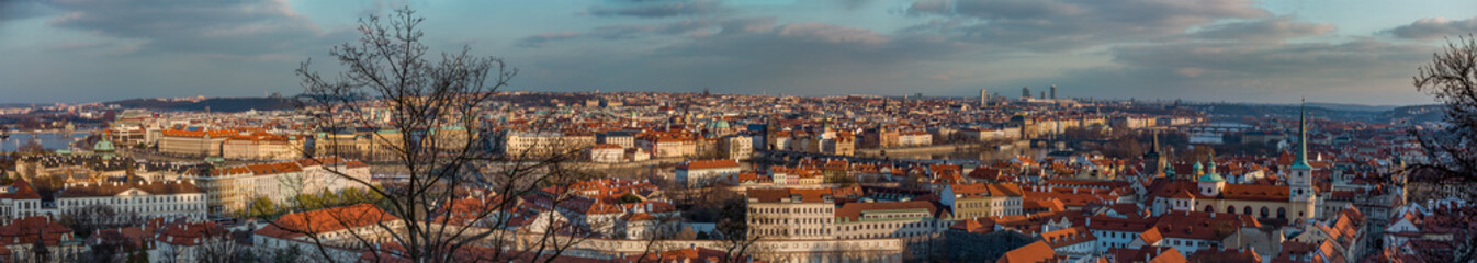 Large panorama of Prague - obrazy, fototapety, plakaty