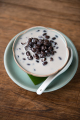 Black bean in cocnut milk, THai dessert.