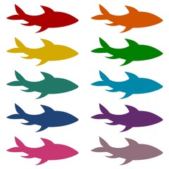 Fish icons set