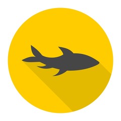 Fish icon with long shadow