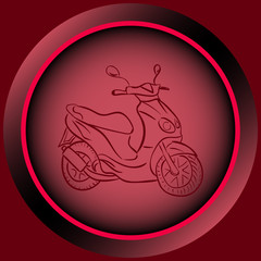 Icon red scooter