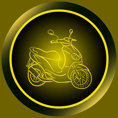 Fototapeta na wymiar Icon yellow scooter