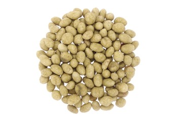 Roasted Hot Chili Coated Peanuts isolated on white