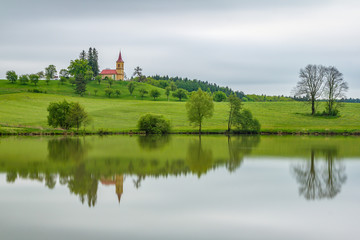 Fresh Spring Church & Lake Reflection