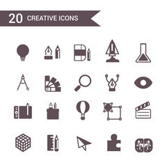  creative  icon set vector. Silhouette icons.