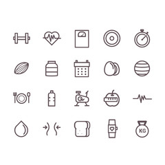 healthy lifestyle icon set vector.line icons.