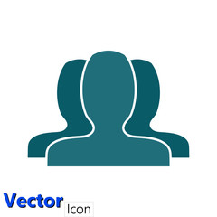 Vector community icon, human silhouettes, address book icon
