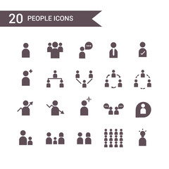 people icon set vector. Silhouette icons.