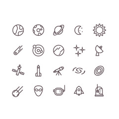 space icon set vector. line icons.