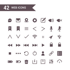 web icons set vector.Silhouette icons.