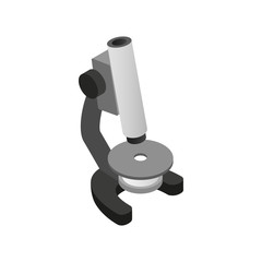Microscope icon, isometric 3d style