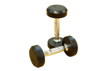 Obraz na płótnie Canvas dumbbells on white background with clipping path.