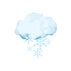 Snow cloud icon, cartoon style 