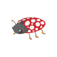 Ladybug icon, cartoon style